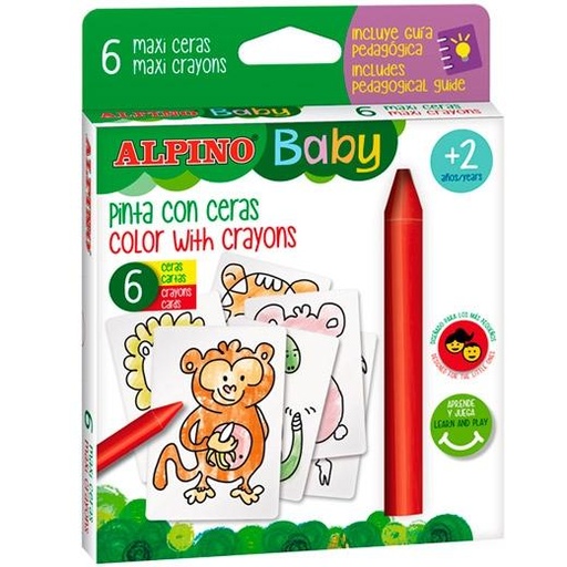 ALPINO - ESTUCHE 6 CERAS BABY-LA JUNGLA (Ref.DA002006)