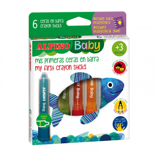 ALPINO - ESTUCHE 6 CERAS EN BARRA BABY (Ref.PX002006)