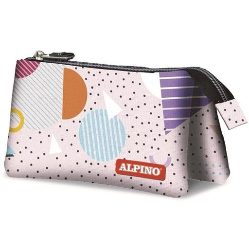 ALPINO - ESTUCHE GEOMETRIC 3 COMPARTIMENTOS 22X11X3,5CM MULTICOLOR (Ref.UA000162)