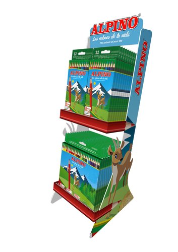 ALPINO - LAPICES de COLORES LARGOS EXPOSITOR de SOBREMESA 36 ESTUCHES (Ref.AL000903)