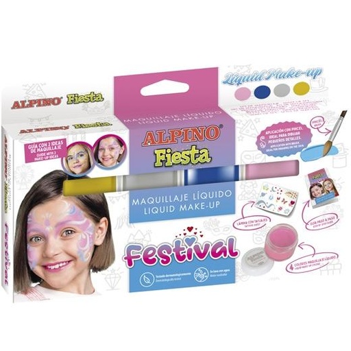 ALPINO - MAQUILLAJE LÍQUIDO FESTIVAL ESTUCHE 4U C/SURTIDOS (Ref.DL000110)