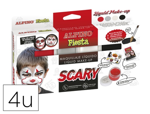 ALPINO - MAQUILLAJE LÍQUIDO SCARY ESTUCHE 4U C/SURTIDOS (Ref.DL000113)