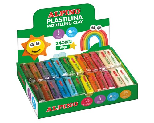 ALPINO - PLASTILINA STANDARD 50.GR CAJA 24 SURTIDAS (Ref.DP000915)