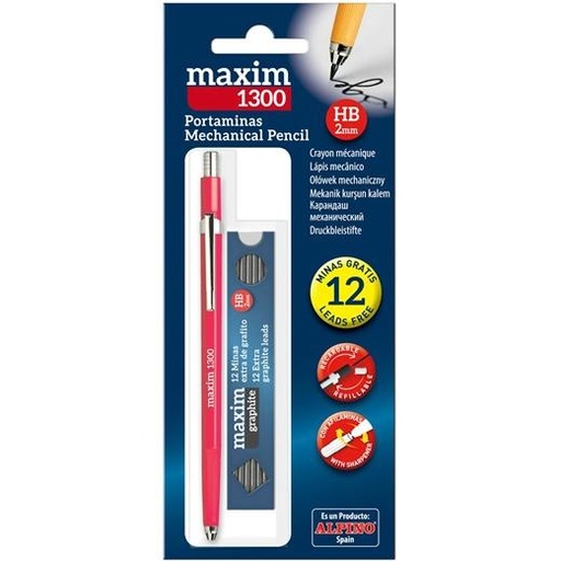ALPINO - PORTAMINAS MAXIM 2,0 mm BLISTER con MINAS (Ref.PM035300)