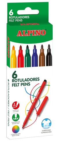 ALPINO - ROTULADOR FIBRA STANDARD ESTUCHE de 6 (Ref.AR001001)