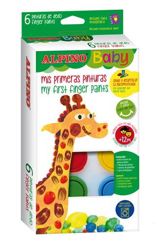 ALPINO - SET DE PINTURA DE DEDOS BABY COLORES SURTIDOS -PACK DE 6- (Ref.DD002016)