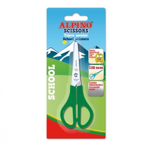 ALPINO - TIJERAS SCHOOL 13CM COLORES BLISTER (Ref.PT0018)