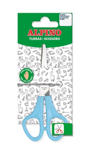 ALPINO - TIJERAS SCHOOL ZURDOS 13CM COLORES BLISTER (Ref.PT0023)