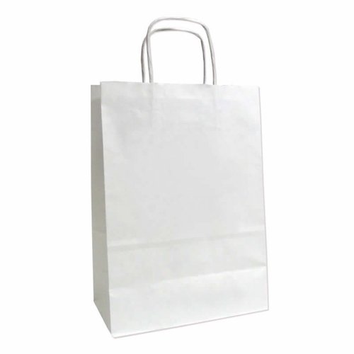 ANDINA - BOLSA de PAPEL KRAFT BLANCO 24x32x10 cm BLANCO PAQUETE de 50 (Ref.2004007)