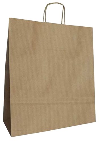 ANDINA - BOLSA de PAPEL KRAFT LISO 32x40x14 cm CRUDO/NATURAL PAQUETE de 50 (Ref.2003015)