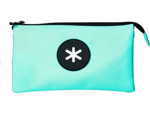 ANTARTIK - BOLSO ESCOLAR PORTATODO TRIPLE CREMALLERA COLOR MENTA 220X30X120 MM (Ref.TK35)
