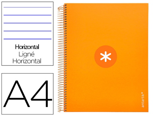 ANTARTIK - CUADERNO ESPIRAL LIDERPAPEL A4 MICRO TAPA FORRADA120H 100 GR HORIZONTAL 5 BANDA4 TALADROS COLOR MOSTAZA (Ref.KH03)
