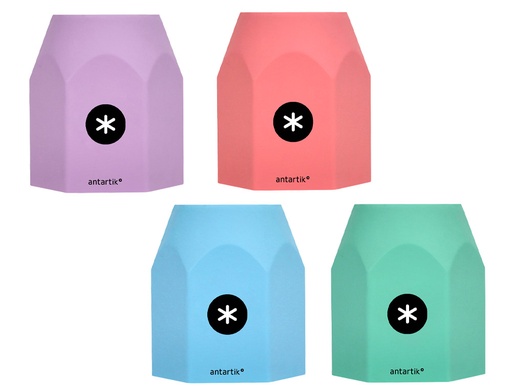 ANTARTIK - CUBILETE PORTALAPICES SILICONA HEXAGONAL COLORES SURTIDOS PASTEL CELESTE CORAL LAVANDA Y MENTA (Ref.TK60)