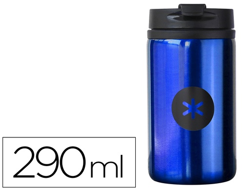 ANTARTIK - VASO ACERO INOXIDABLE CON TAPA DOSIFICADOR DE SEGURIDAD Y BASE ACOLCHADA 290 ML COLOR AZUL (Ref.4880AZUL)