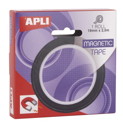 APLI - CINTA ADHESIVA MAGNETICA rollo 2,5m x 19mm (Ref.17724)