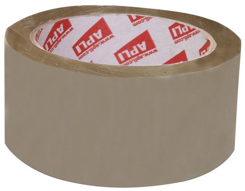 APLI - CINTA de EMBALAJE PP rollo 66x48 MARRON (adh.solvente) (Ref.12319)