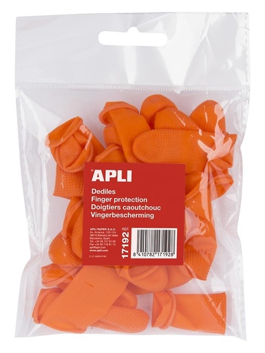 APLI - DEDÍLES LATEX TALLA M COLOR NARANJA -20U- (Ref.17192)