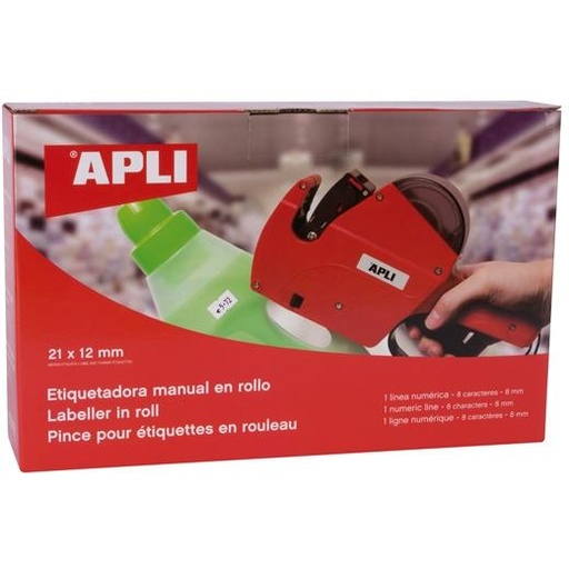 APLI - ETIQUETADORA PRECIOS 1 LÍNEA PARA ETIQUETAS 8 CARACTERES (Ref.101418)
