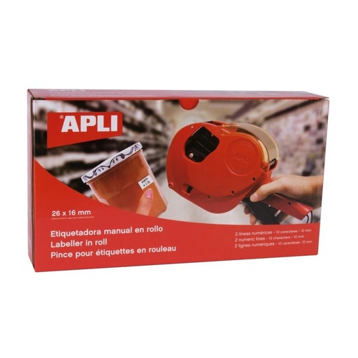APLI - ETIQUETADORA PRECIOS 2 LÍNEAS PARA ETIQUETAS 26X16MM (Ref.101419)