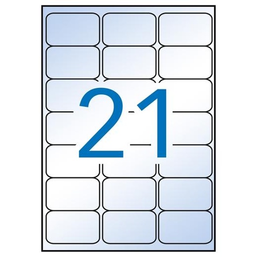 APLI - ETIQUETAS ADH.IMPR. A4 POLYESTER TRANSP.BRILLO INKJET BLISTER 10h 63,5x38,1 mm C.ROMOS 210 uds.() (Ref.10967)