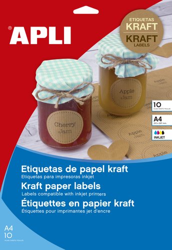 APLI - ETIQUETAS ADH.IMPR. KRAFT CAJA 10h C.ROMOS 99,1x57 mm 100uds. (Ref.17377)