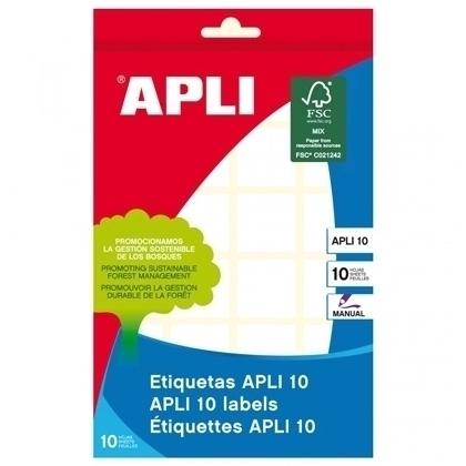 APLI - ETIQUETAS ADH.MANUALES BOLSA BLANCAS 10h REDONDAS Ø 13 mm 770 uds.(0) (Ref.1626)