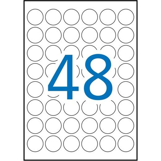 APLI - ETIQUETAS BLANCO PARA IMPRESORA INKJET, LÁSER Y FOTOCOPIADORAS / 30MM / CIRCULOS - 25 HOJAS- (Ref.13882)