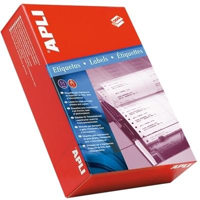 APLI - ETIQUETAS EN CONTINUO PERMANENTES PLEGADAS EN ZIG ZAG A 127,0 X 48,7 MM CANTOS ROMO - 1 500 HOJAS 3000 ETIQUETAS (Ref.11)