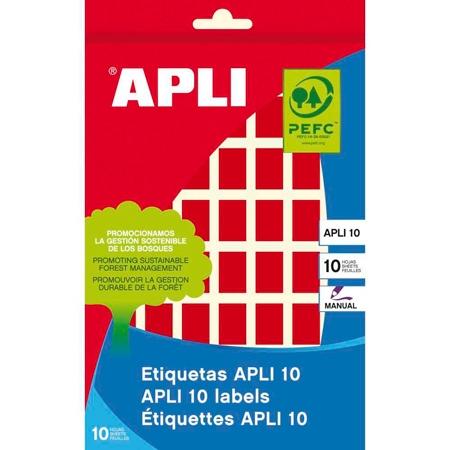 APLI - ETIQUETAS MANUALES 10 12X18MM ROJO 8 HOJAS (Ref.2752)