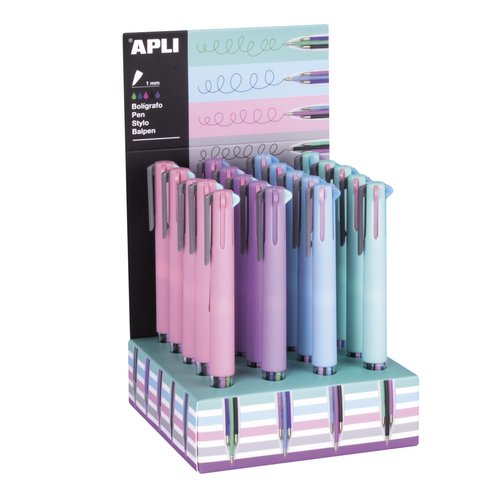APLI - EXPOSITOR BOLÍGRAFO GEL 5 TINTAS NORDIK COLLECTION COLORES SURTIDOS -20U- (Ref.18307)