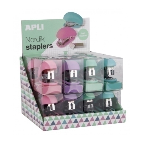 APLI - EXPOSITOR GRAPADORAS NORDIK COLLECTION COLORES SURTIDOS -16U- (Ref.17618)