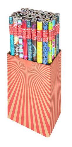 APLI - EXPOSITOR PAPEL DE REGALO TENDANCE ROLLO 0,7X2M COLORES SURTIDOS -55U- (Ref.13642)