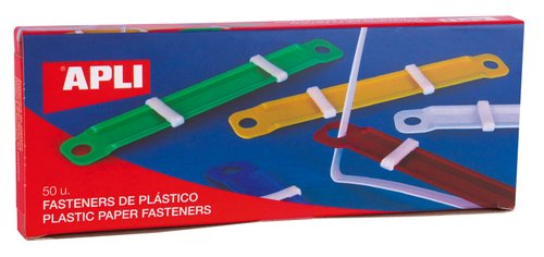 APLI - FASTENER PLASTICO COLORES SURTIDOS (Caja de 50) (Ref.14909)