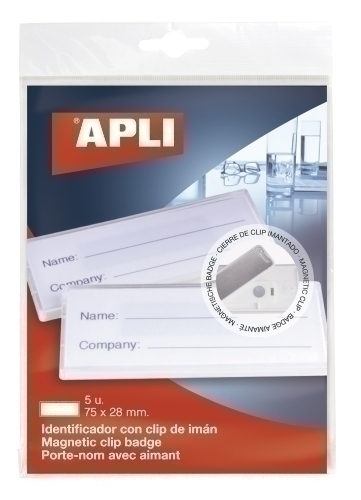 APLI - FUNDA DISTINT. PINZA MAGENTICA 72x28 mm BOLSA de 5 (Ref.17774)