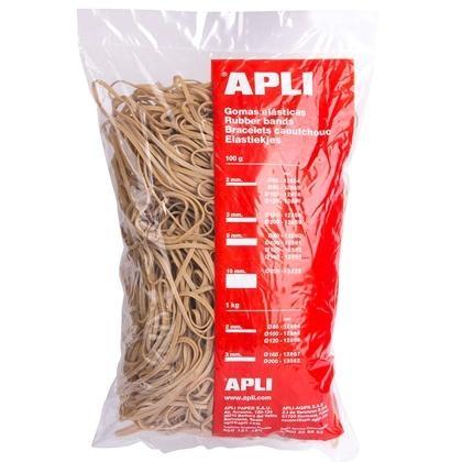 APLI - GOMA ELÁSTICA MARRÓN CAUCHO 100X5MM 100 GR. (Ref.12861)