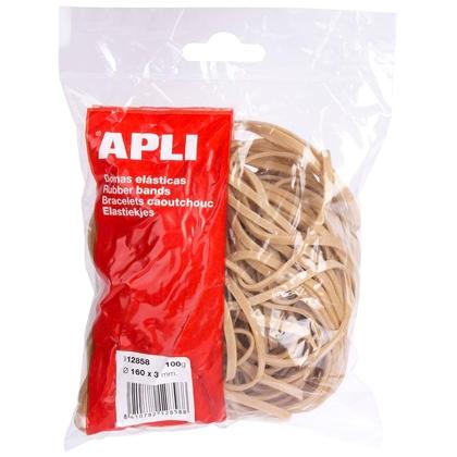 APLI - GOMA ELÁSTICA MARRÓN CAUCHO 160X3MM 100 GR. (Ref.12858)