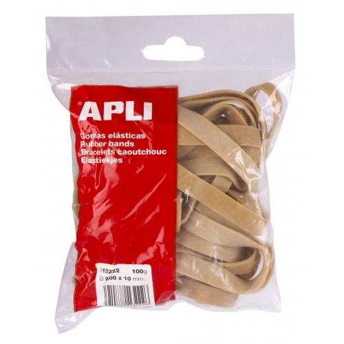 APLI - GOMA ELÁSTICA MARRÓN CAUCHO 200X10MM 100 GR (Ref.13222)