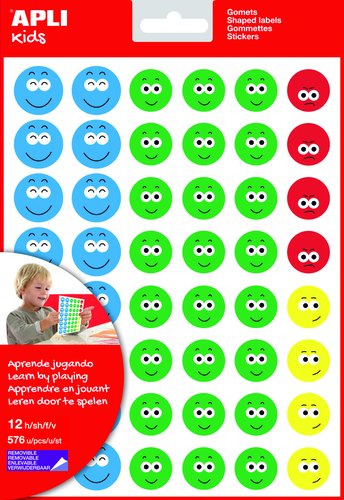 APLI - GOMETS BOLSA 12h CARA FELIZ SMILE 4 col.surt.(AM-AZ-RJ-VD) 576 uds. () (Ref.14811)