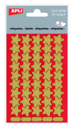 APLI - GOMETS ESTRELLA 5 puntas BOLSA 2h ORO (00) (Ref.736)