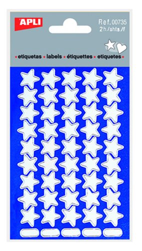 APLI - GOMETS ESTRELLA 5 puntas BOLSA 2h PLATA (00) (Ref.735)