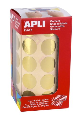 APLI - GOMETS METALIZADOS ROLLO 59h CIRCULO Ø 20 mm ORO 1.770 uds. () (Ref.11632)