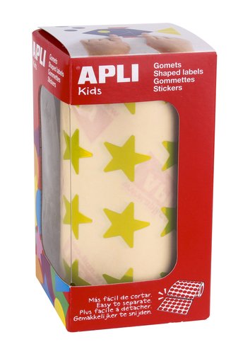 APLI - GOMETS METALIZADOS ROLLO 59h ESTRELLA GRANDE AMARILLO 1.416 uds. () (Ref.12051)