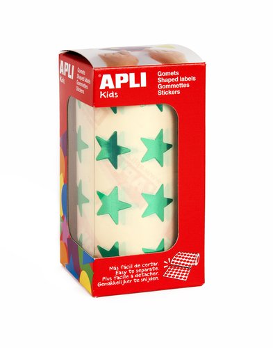 APLI - GOMETS METALIZADOS ROLLO 59h ESTRELLA GRANDE VERDE 1.416 uds. () (Ref.12054)