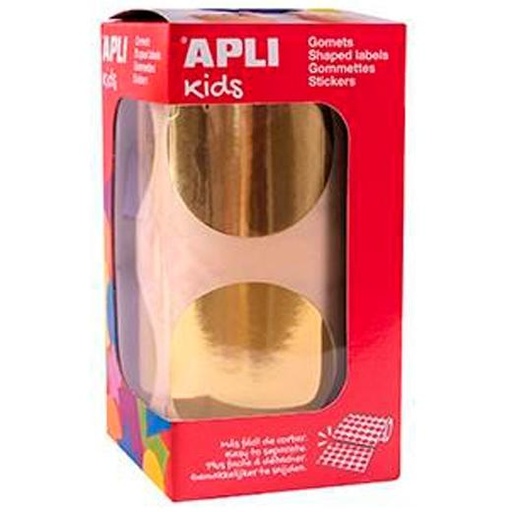 APLI - GOMETS REDONDOS 45MM ROLLO DORADO (Ref.18483)