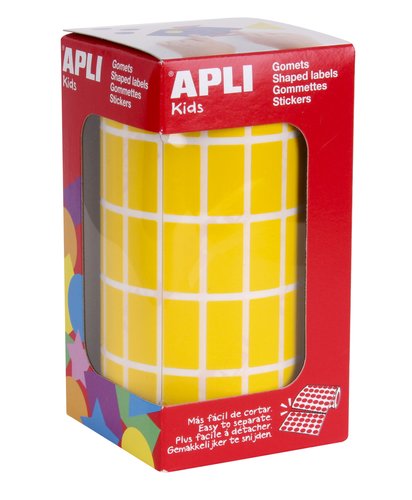 APLI - GOMETS ROLLO 59h RECTANGULO 20x10 mm AMARILLO 3.540 uds. (0) (Ref.4883)