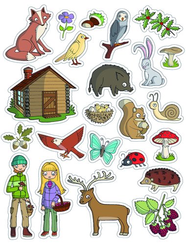 APLI - GOMETS TEMATICOS BOLSA 3h REMOVIBLES EL BOSQUE 69 uds. () (Ref.11432)