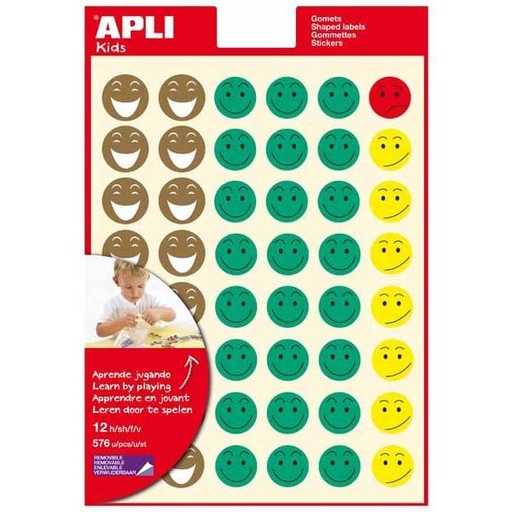 APLI - GOMETS TEMÁTICOS EN BOLSA CARA FELIZ 3 HOJAS (Ref.12791)