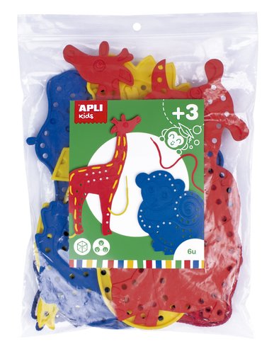 APLI - JUEGO EDUCATIVO KIDS COSEDORES ANIMALES BOLSA DE 6 UD. (Ref.17476)