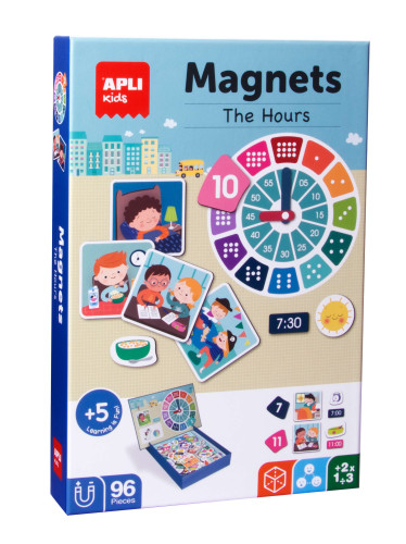 APLI - JUEGO MAGNETICO APRENDO LAS HORAS 96 PIEZAS (Ref.18573)