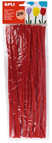 APLI - LIMPIA PIPAS VARILLA ROJO 30 cm. BOLSA de 50 (Ref.13274)